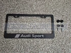 Audi Sport Carbon Fiber Printed Black Aluminum License Plate Frame
