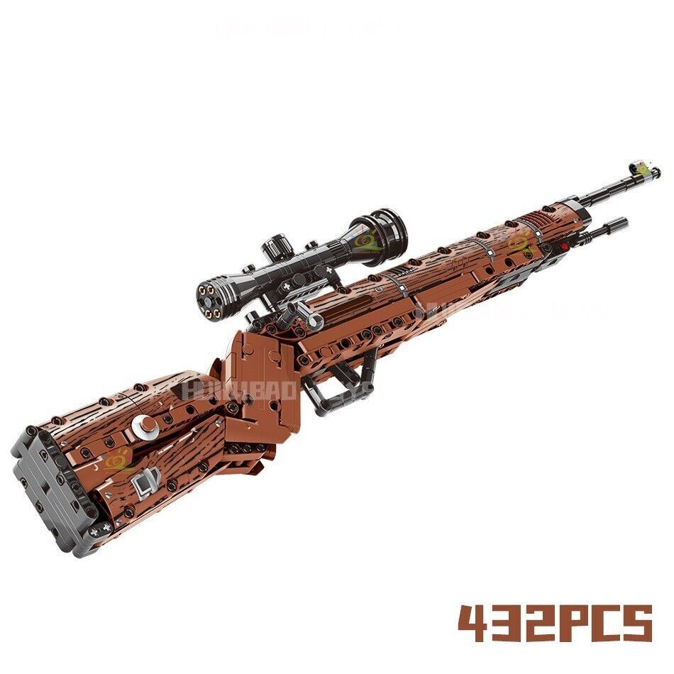 432pcs 98K Military Army Weapon Pistol Building Blocks Imitation