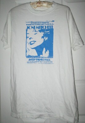 Pre-owned Vintage Joni Mitchell (Manhattan 1974 Gig) T-Shirt Design