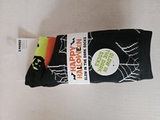 Happy Halloween Glow In The Dark Socks Shoe Size 4-10