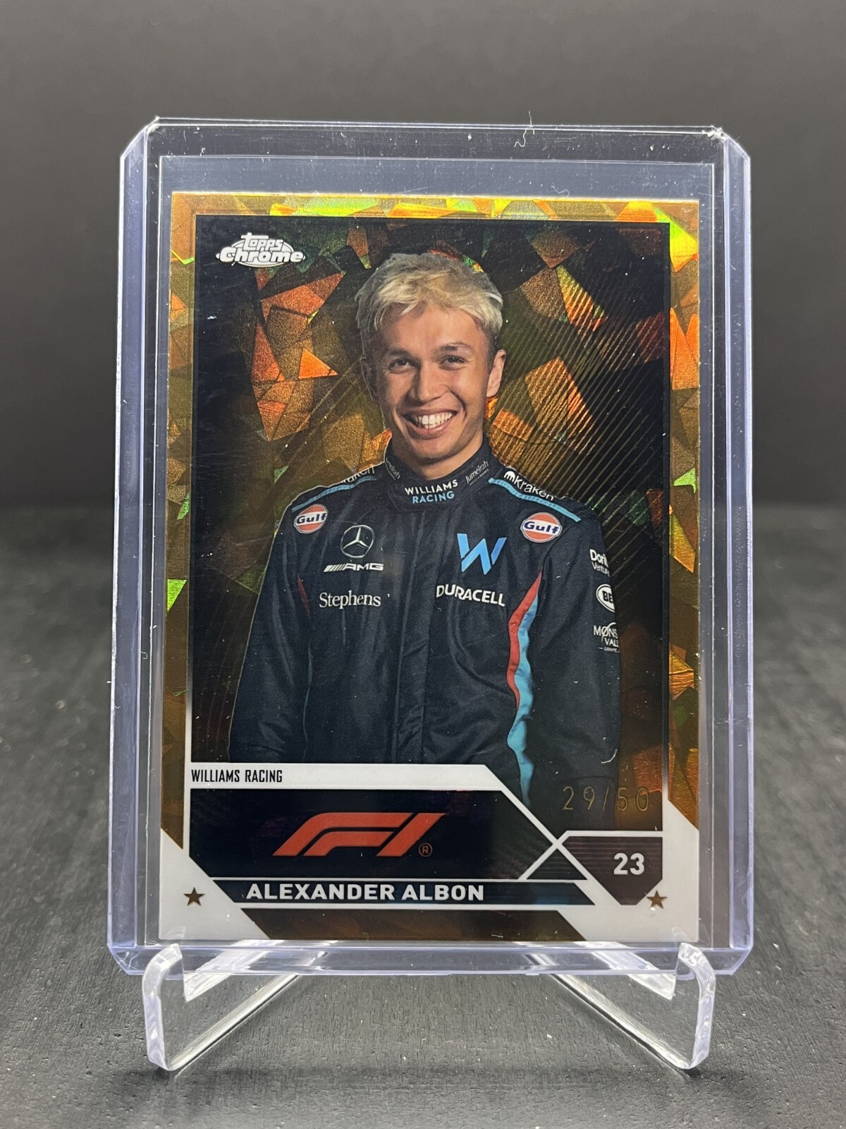 2023 Topps Chrome Sapphire Formula 1 F1 Alexander Albon Portrait Gold 29/50 #61