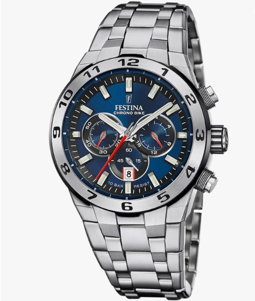 Orologio Festina Uomo Cronografo Acciaio  Chrono Bike Quadrante Blu _F20670-1