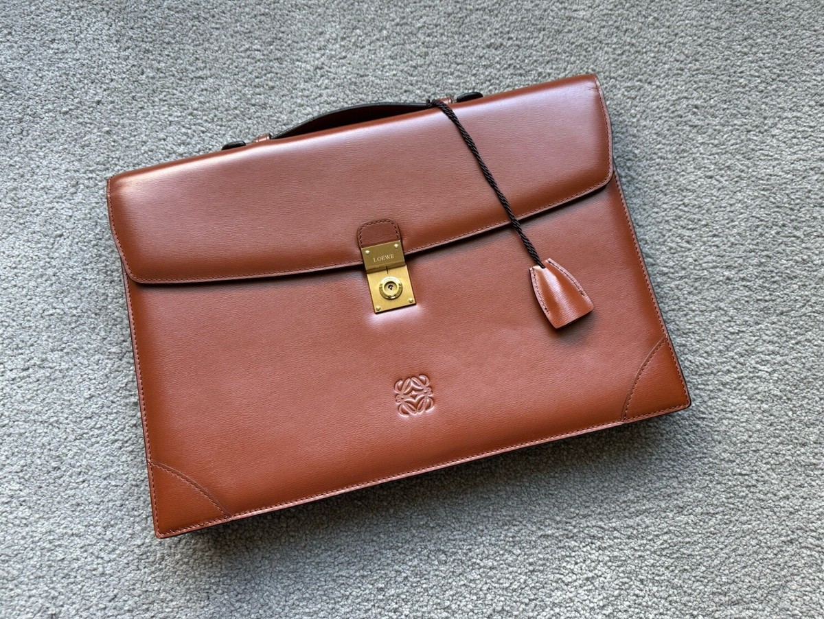 LOEWE ダークブラウン ビジネスバッグ ロエベ/ビジネスバッグ/ゴヤ シン ブリーフケース/ブラウン×ダーク