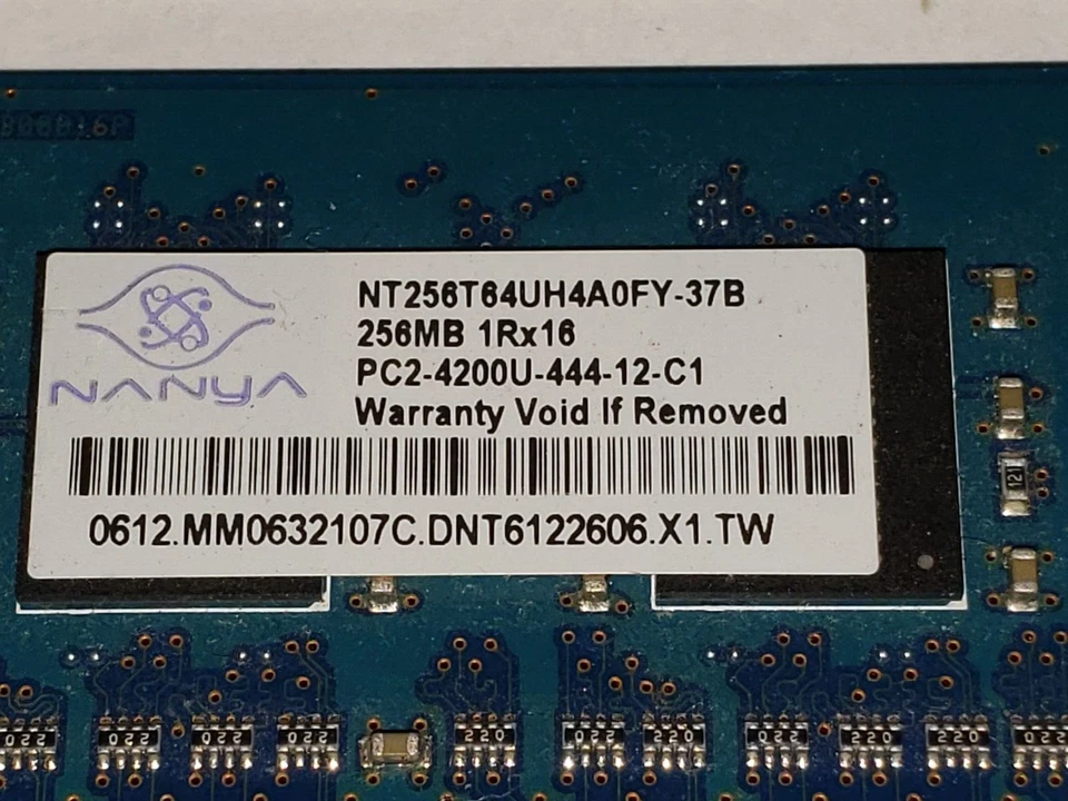*512MB (2 x 256) Nanya NT256T64UH4A0FY-37B DDR2 RAM PC2-4200U- HH-0005 - Image 2 of 2