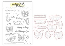 Honey Bee Stamps Fluttering By Stamp Fluttering By Honey Cuts Die Sets Retired