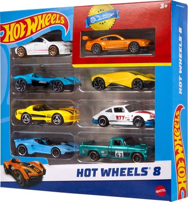 Set of 8 Basic Toy Cars & Trucks in 1:64 Scale Including 1 Exclusive Car, Styles