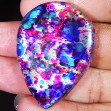 81.25 CT Natural Multi Color Labradorite Pear Shape 32x43x7 mm Treated Gemstone