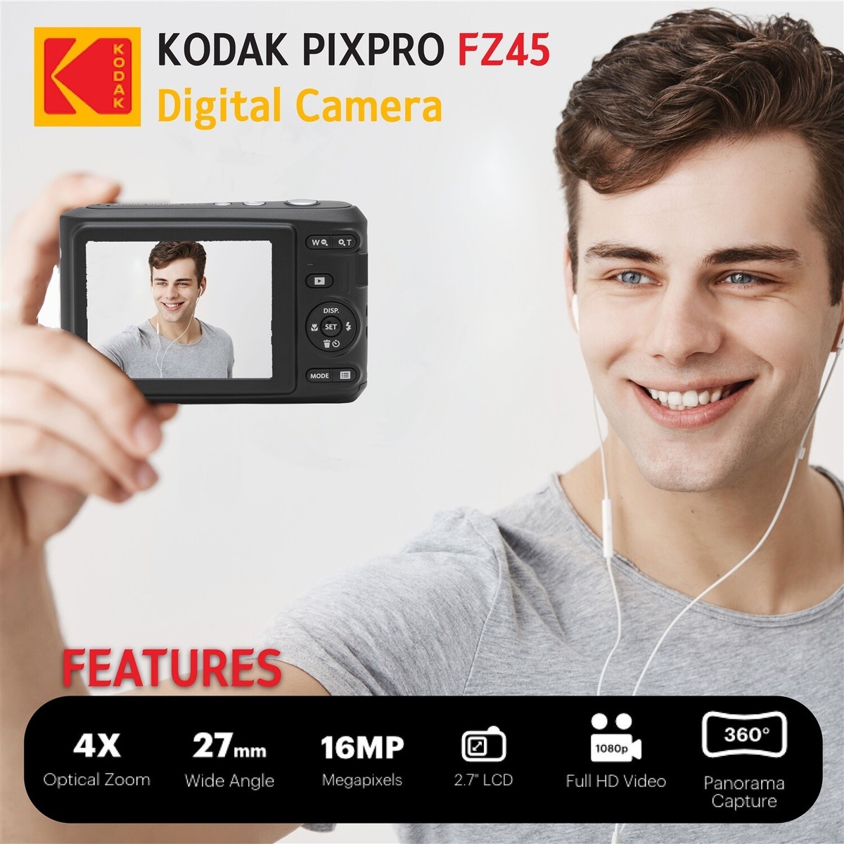 Kodak PIXPRO FZ45 Digital Camera (Black) Bundle | eBay