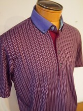 Greyson Golf Performance Fabric Feather Bone Pattern Polo Golf Shirt NWT L 118