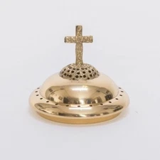 + Solid Brass Church Sanctuary Lamp Top Smoke Cap #223, Candle Heat Shield +