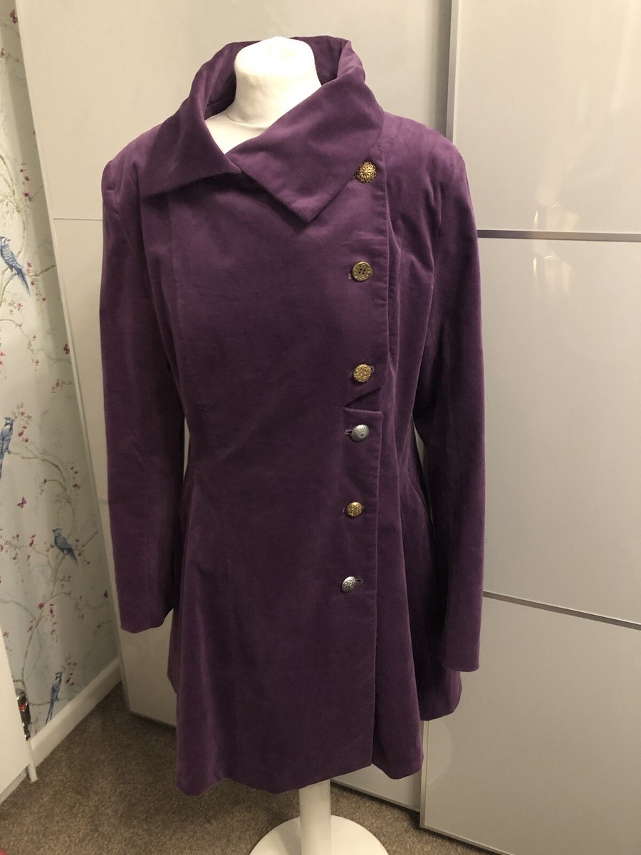 Joe Browns Military Style Coat Purple Size 14 NEW UK