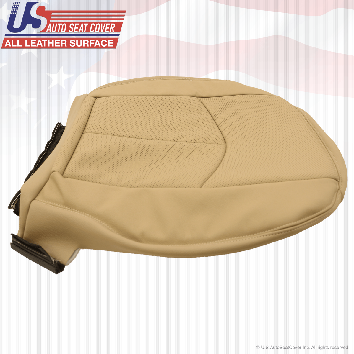 Driver Bottom Seat Cover For 2007-2009 Mercedes Benz E-Class (E300, E320, E500, E550) - Tan Leather