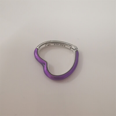 Pandora SILVER ALE ME Bright Purple Styling Heart Connector S925 