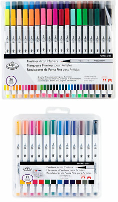 Royal & Langnickel feine Spitze Marker Fineliner 0,4 mm farbig Künstler Zeichenstifte