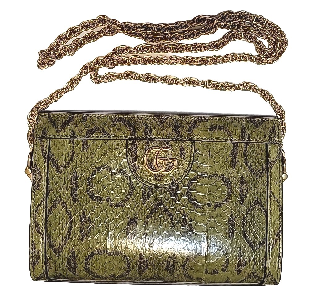 Gucci Ophidia Snake Python Gold Chain Shoulder Cr… - image 3