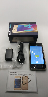BLU Dash L4 LTE Smartphone, Dual-SIM, 4'' Display, 8GB+1GB RAM, w $5 Prepaid Card