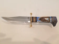 BLUE BONE FIXED BLADE BOWIE HUNTING KNIFE