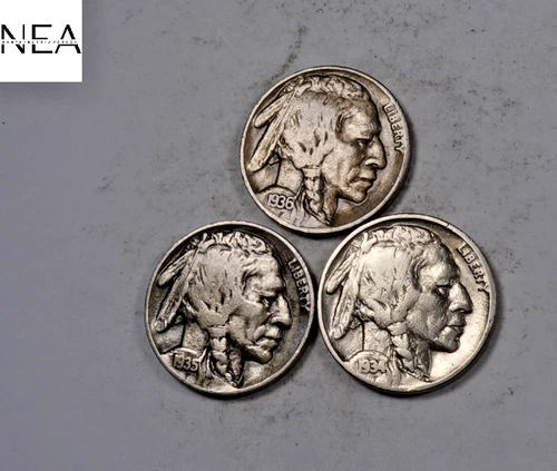 1934+1935-S+1936-D Buffalo Nickel Set/Lot ~ Very Fine VF ~ Better Dates! ~ ZBL61