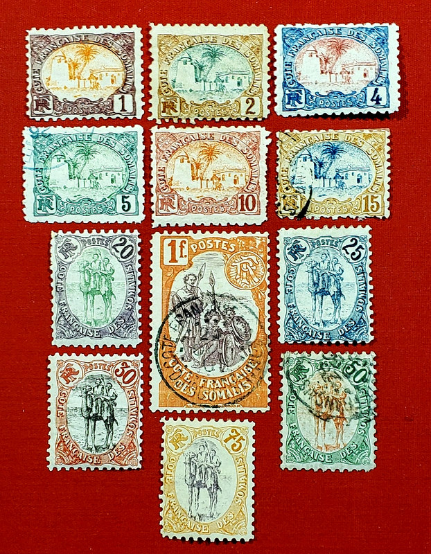 {French-Somali Coast/ Scott #34-42,44,45,47 M&U / CV $140.00/epictronic/JC}