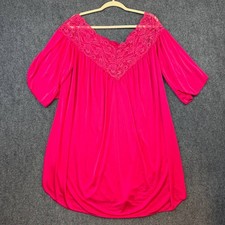 Vintage Intimate Attitudes Pink Lace Nightgown Size 1/2X Made in USA