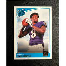 Panini 2018 Donruss Lamar Jackson Rated Rookie RC #317 Ravens NFL Card. rookie card picture