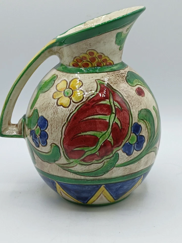 A vintage FALCON WARE POTTERY Art Deco jug / pitcher, Sanora range, handpainted - Image 4 of 4
