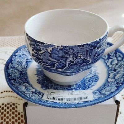Liberty Blue Cup & Saucer Colonial Design, Made In England