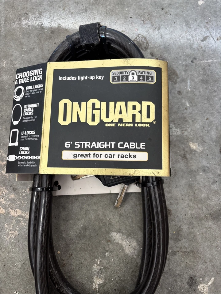 Cabo de bloqueio OnGuard One Mean Lock 6’ chave reta. Cabo de 12 mm com chaves de iluminação - Imagem 2 de 4