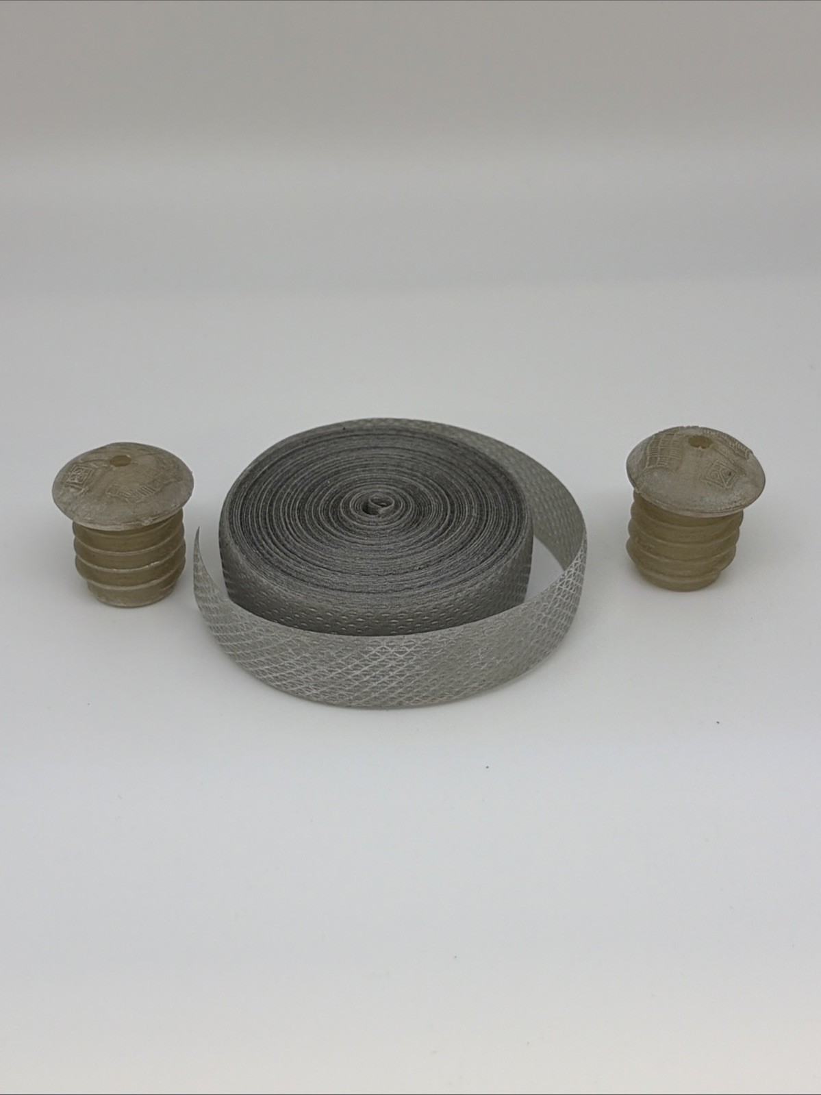 Vintage Vinyl Handlebar Tape Silver With Bar Ends Made In Korea