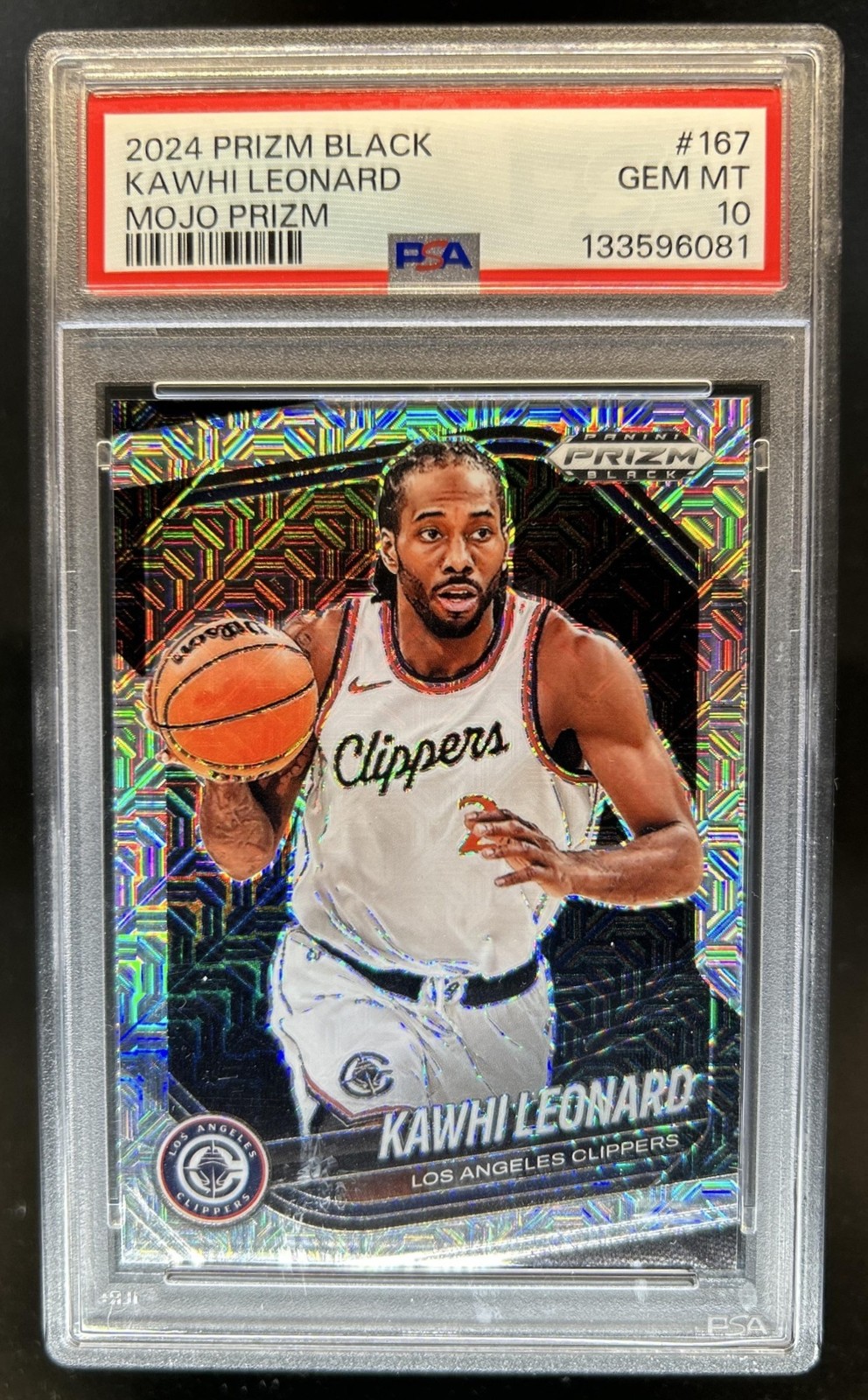 2024-25 Panini Prizm Black Kawhi Leonard Mojo #/25 Clippers PSA 10 GEM MINT
