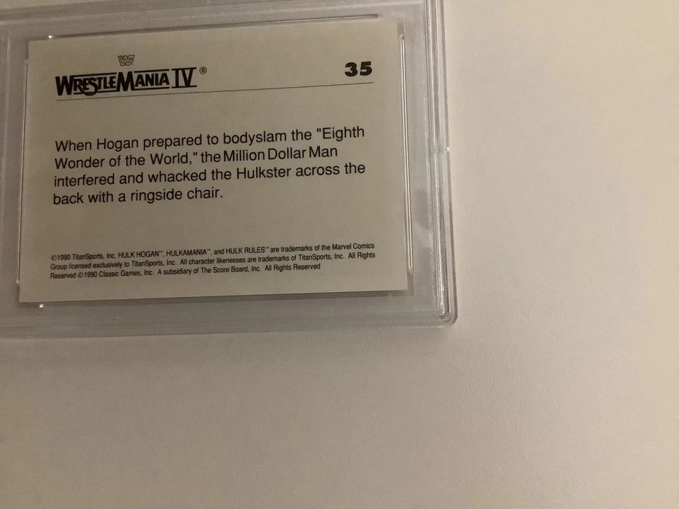 Donald Trump Ringside 1990 clásico WWF WRESTLEMANIA #35 HULK HOGAN, ANDRE PSA 9 Foto 4 de 4