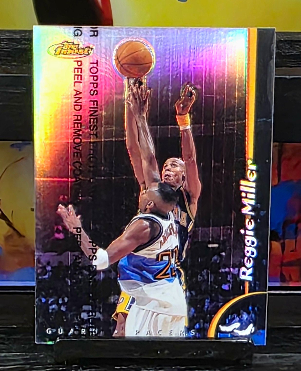 1998-99 Topps Finest Reggie Miller #56 Refractor Pacers HOF With Coating
