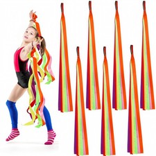 Rainbow Dance Ribbons 12 PCS Colorful Dancing Rhythm Streamers for Kids