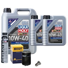 Motoröl 10W40 LIQUI MOLY 7L+HENGST Ölfilter+Cera Tec+Ölablassschraube