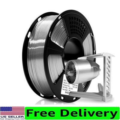 1.75mm Silk PLA Filament - 1kg Shiny Silver for High-Quality 3D Printing