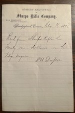 *SCARCE* Antique 1876 Sharps Rifle Company Armory & Office Letterhead