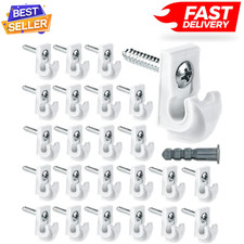 24 Pack Wire Shelf Clips with Screws   Closet Wall Mount Brackets White...