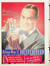 Original 1947 Vintage print AD: Chesterfield Cigarettes "Always Milder & Better