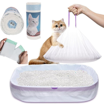 30x Katzentoilette Einlagen Einweg Kordelzugbeutel extra stark Hygienerolle