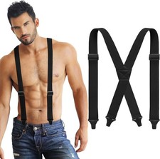 Janmercy X Back Hidden Suspender Heavy Duty Work Airport Friendly Suspenders Und