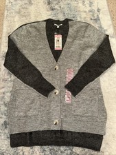 NWT BB Dakota Steve Madden Womens Two Toned Gray Cardigan Size Small Loose Fit