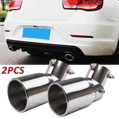 2PCS Car Exhaust Pipe Tip Rear Tail Throat Muffler 1.5-2.1'' For Chevrolet Malibu