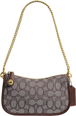 Coach Swinger Bag 20 in Signature Jacquard, B4/Oak Maple 7445053843861|