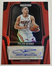 2024-25 Prizm Black Tyler Herro Signatures Red Auto #/99 Miami Heat Color Match