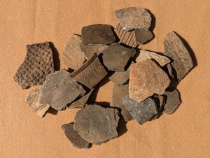 One Authentic Ancient Native American Pottery Piece. Mississippian or Caddo.