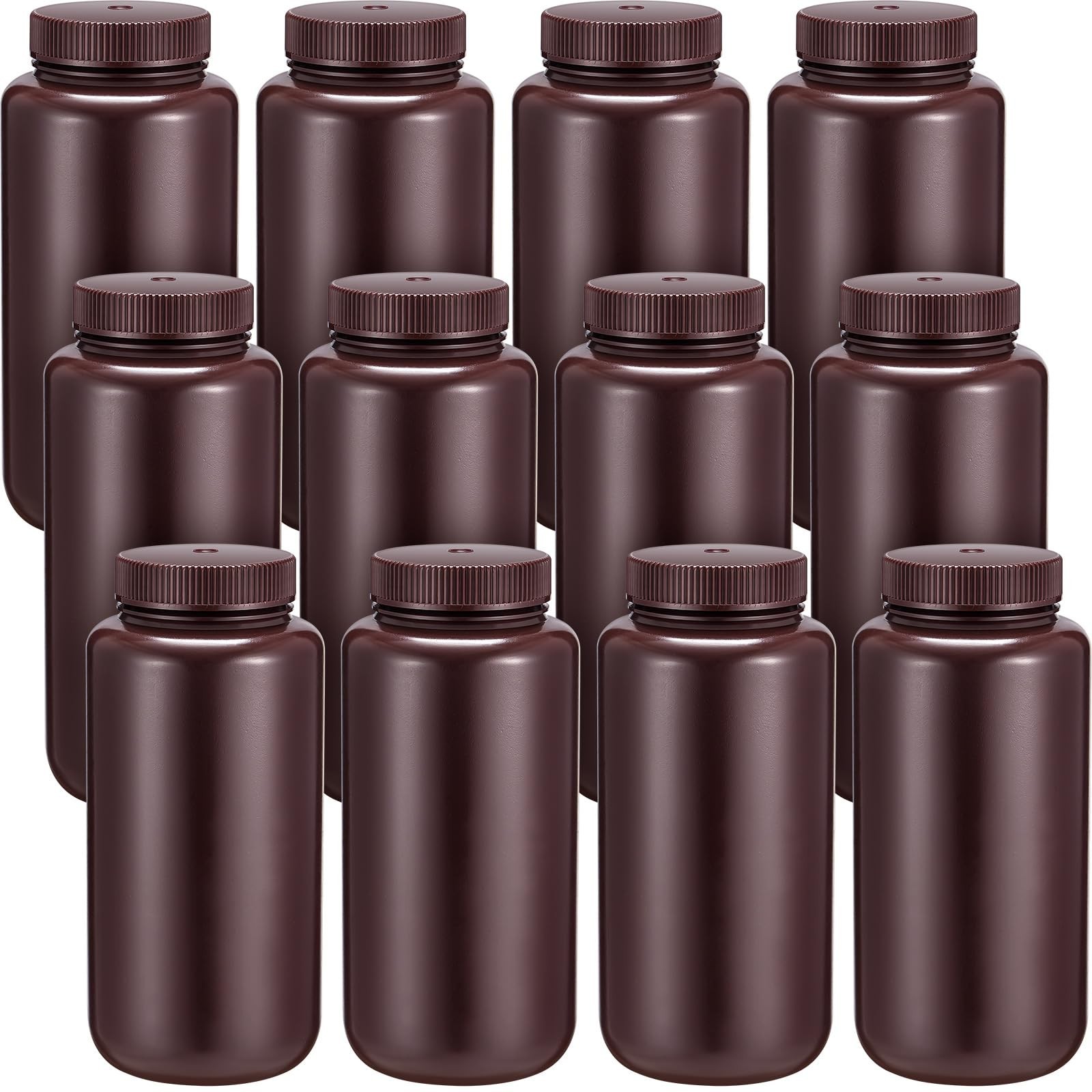 With Lids Wide Mouth Amber Darkroom C...