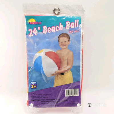 SEALED Vintage Sunco 24'' Inflatable Vinyl Beach Ball 1997 Pool Toy NOS 