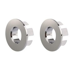 Sink Basin Trim Overflow Cover Brass Insert In Hole Round Caps Brushed Nickel...