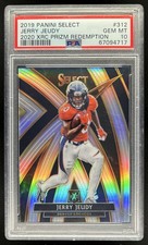 2019 Panini Select Jerry Jeudy 2020 XRC Prizm Redemption #312 Broncos PSA 10