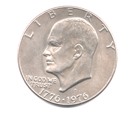 1776-1976 Rare Eisenhower One Dollar US Bicentennial Coin, DDO/DDR